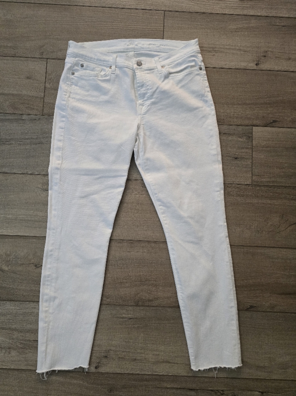 7 For All Mankind White Slim Stretch Jeans
